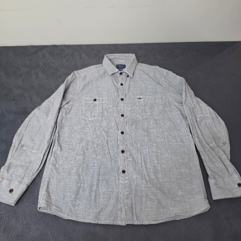 G.H. Bass & Co. Button Down Shirt Mens XL Grey Excellent‎ Long Sleeve Workwear